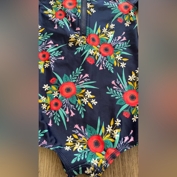 Cat and Jack One Piece Swimsuit, Navy with Floral Print - 2T - Picture 4 of 8